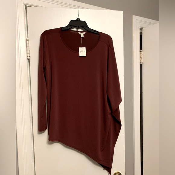 NWT-Cato one arm sleeve deep wine color dress top - women’s size Medium - Picture 1 of 2